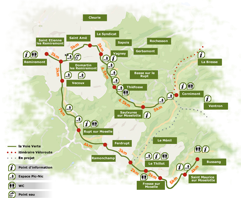 Le Creux fietsen Voie Verte Vogezen